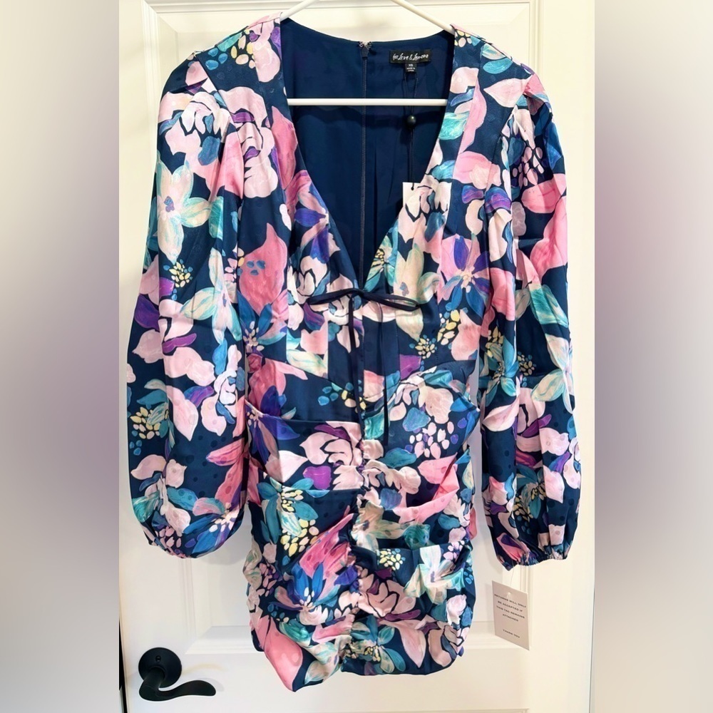 For Love & Lemons Wyatt Long-Sleeve Printed Mini Dress - Picture 12 of 17